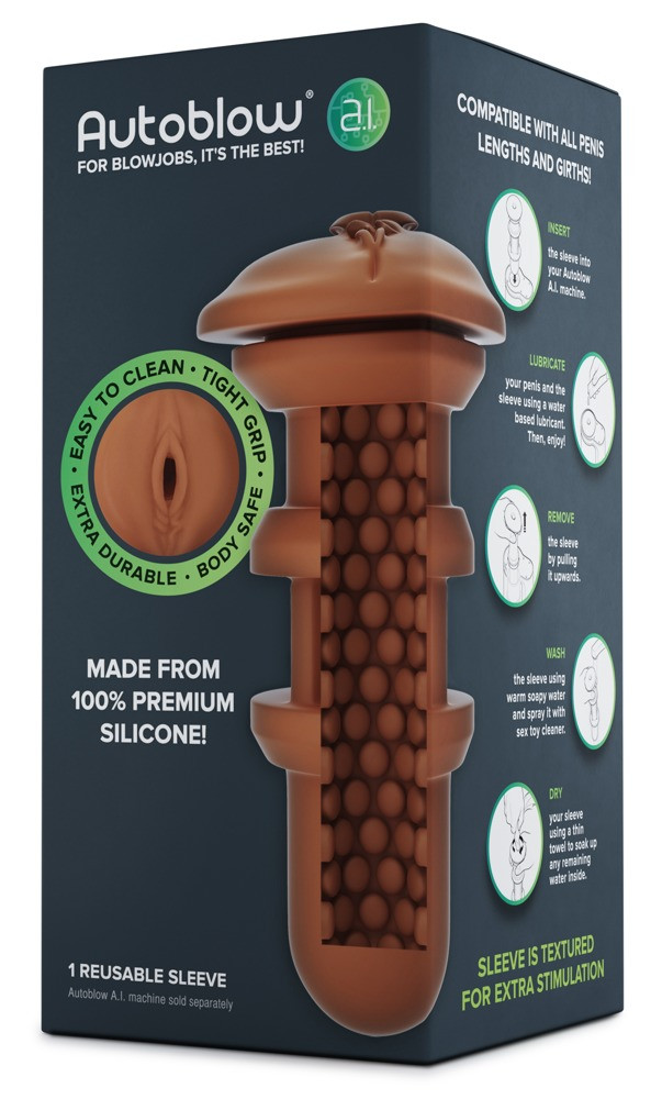 Autoblow A.I. - silicone replacement insert - sleeve (brown)