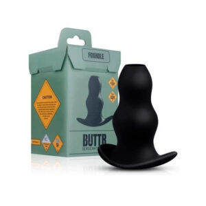 BUTTR Foxhole - anální rozšiřovací duté dildo (černé)