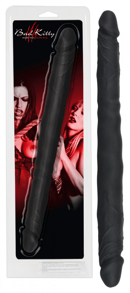 Bad Kitty - oboustranné silikonové dildo (černé)