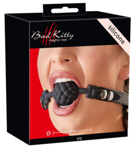 Bad Kitty - silikonová kulička do úst (černá)