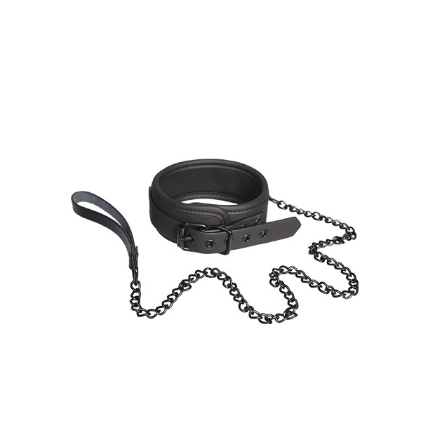 Blaze Luxury Fetish Collar and Leash obojek s vodítkem Black