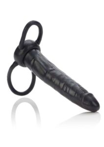 CalExotics Accommodator Dual Penetrator dildo s kroužkem na penis Black
