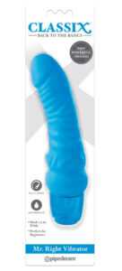 Classix Mr. Right - beginner penis silicone vibrator (blue)