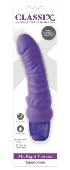 Classix Mr. Right - beginner penis silicone vibrator (purple)