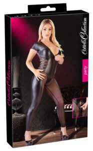 Cottelli Party - Short Sleeved Gloves Overalls (Black)