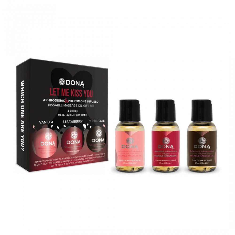 DONA kissable - sada ochucených mini masážních olejíčků (3 x 30ml)
