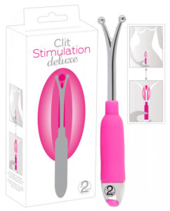 Deluxe vibrační tyč na stimulaci klitorisu (růžová-stříbrná)