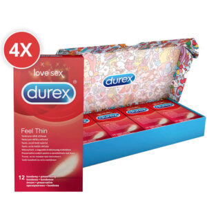 Durex Feel Thin - balík kondomů pro realistický pocit (4 x 12ks)