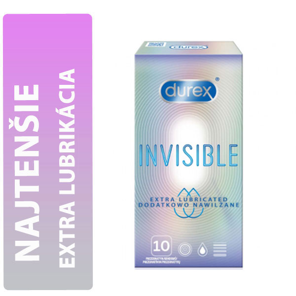 Durex Invisible Extra Lubricated krabička SK distribuce 10 ks