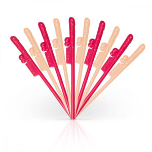 Easytoys Penis Straws - brčko s penisem (tmavě růžová-tělová) - 10ks