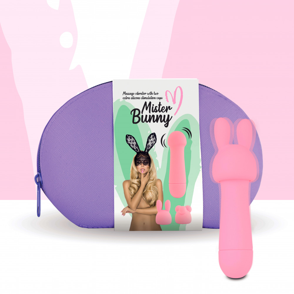 FEELZTOYS - MISTER BUNNY MASSAGE VIBRATOR WITH 2 CAPS PINK