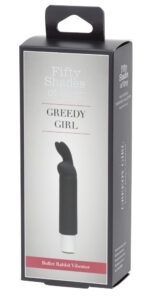 Fifty Shades of Gray Rabbit Greedy Girl - Cordless Bunny Rod Vibrator (Black)