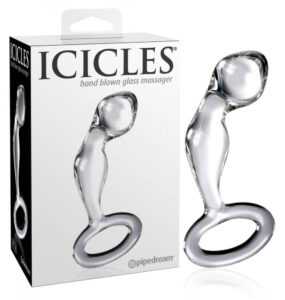 Icicles No. 46 - acorn glass with dildo grip ring (pink)