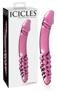 Icicles No. 57 - penis double-ended glass dildo (pink)