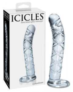 Icicles No. 60 - mesh penis glass dildo (transparent)