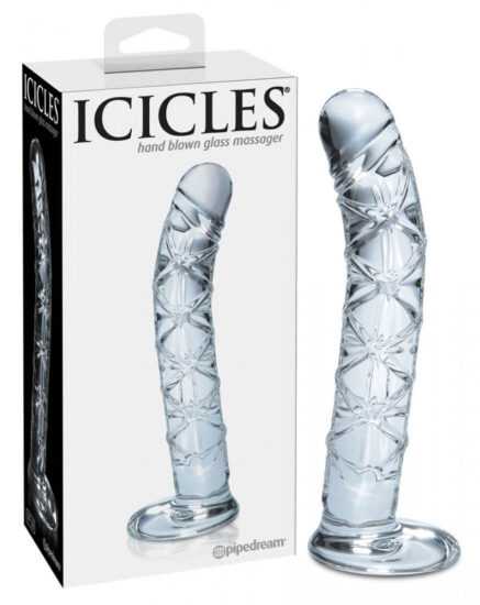 Icicles No. 60 - mesh penis glass dildo (transparent)