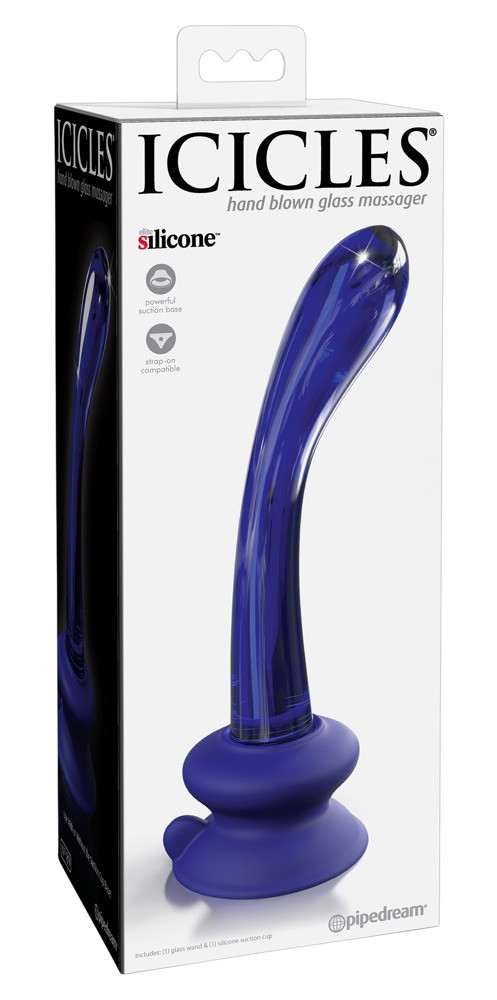 Icicles No. 89 - G + P -point glass dildo (blue)