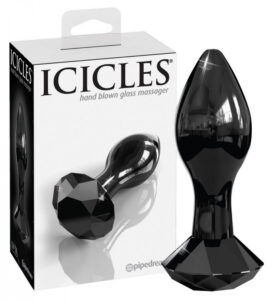 Icicles - conical glass anale dildo (black)