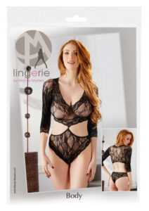 Lace body with 3/4 finger (black)