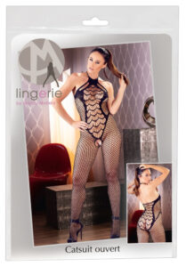 Mandy Mystery - Mesh Open Kitten Dress (Black)