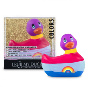 My Duckie Colors 2.0 - vibrátor na klitoris - vodotěsná proužkovaná kačenka (duhová)