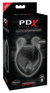 PDX Elite - silikonový vibrátor na penis (černý)
