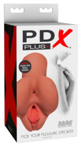 PDX Pick Your Pleasure Stroker - 2in1 Lifelike Masturbator (Dark Natural)