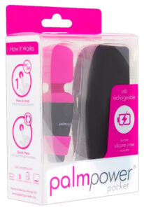 PalmPower Pocket Wand - nabíjecí masážní vibrátor (růžový-černý)