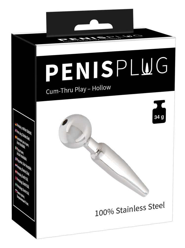 Penisplug Cum-Thru Play - dutý ocelový kolík na rozšiřování močové trubice (0