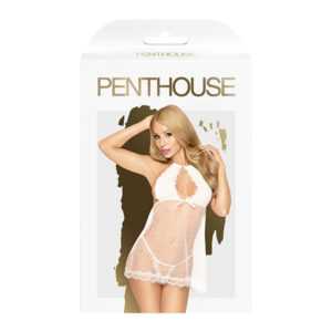 Penthouse Libido boost erotická košilka white veľkosť S/M