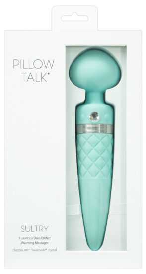 Pillow Talk Sultry - Heated Dual Motor Massage Vibrator (Turquoise)