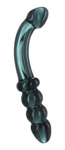 Prisms Hamsa - skleněné dildo na bod G se dvěma konečky (zelené)