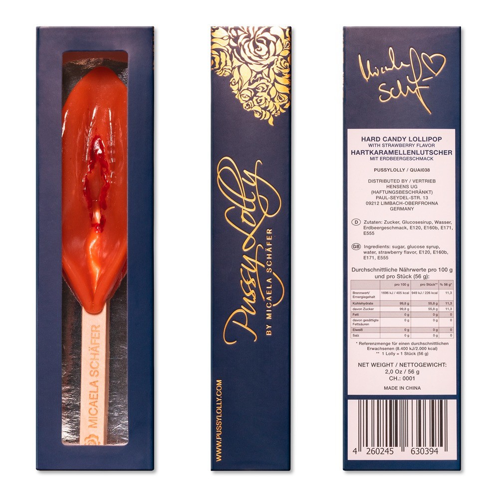 Pussy Lolly by Micaela Schafer - lízátko vagína (56g) - jahoda