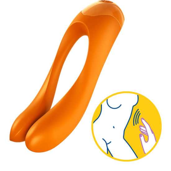 Satisfyer Candy Cane Finger vibrator - orange