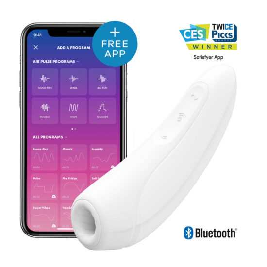 Satisfyer Curvy 1+ - nabíjecí vodotěsný smart vibrátor a stimulátor klitorisu (bílý)