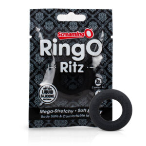 Screaming O Ritz - silikonový kroužek na penis (černý)