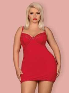 Sexy košilka Obsessive Jolierose chemise XXL - červená - XXL