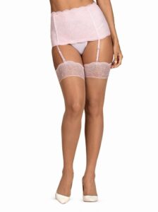 Sexy punčochy Obsessive Girlly stockings - nude L - XL