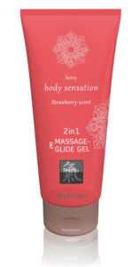 Shiatsu 2in1 Strawberry scent - massage lubricant (200ml) - strawberry