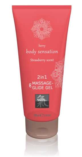 Shiatsu 2in1 Strawberry scent - massage lubricant (200ml) - strawberry