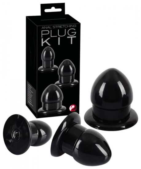Stretching Plug Kit - sada análních dild - 3ks (černé)