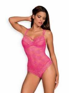 Svůdné body Obsessive 860-TED pink - růžová - L/XL