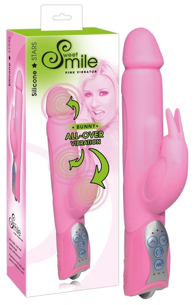 Sweet Smile Bunny - vibrátor s ramenom na klitoris (26 cm)