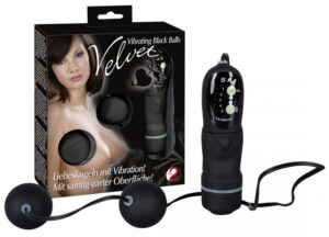 Velvet vibrating balls - vibrační venušiny kuličky (černé)