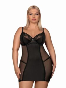 Výjimečná košilka Obsessive Amallie chemise XXL - černá - XXL