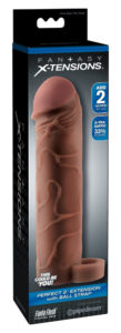 X-TENSION Perfect 2 - testicular ring penis gown (19cm) - dark