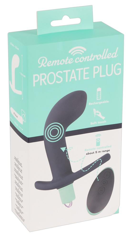 You2Toys Prostate Plug - nabíjecí vibrátor prostaty na dálkové ovládání (černo-zelený)