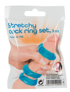 You2Toys Stretchy - trojice silikonových kroužků na penis (modrá)